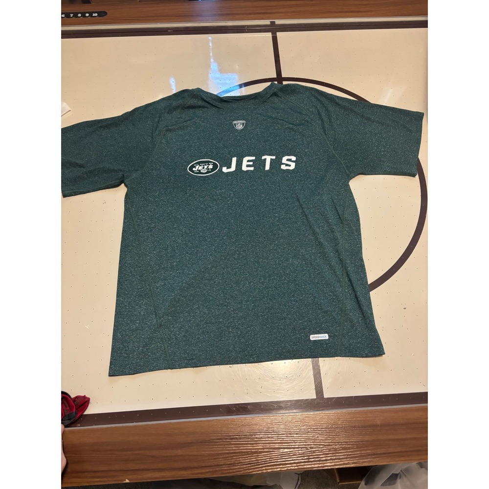 103 Reebok NFL New York Jets Speedwick PlayDry Green Heather T-Shirt Mens Large